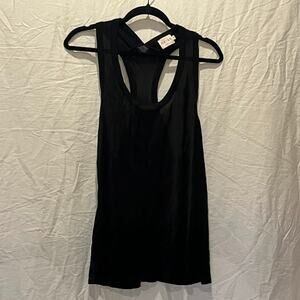 Reiss Racer Back Tank Halter Top Black Size M Rayon Womens